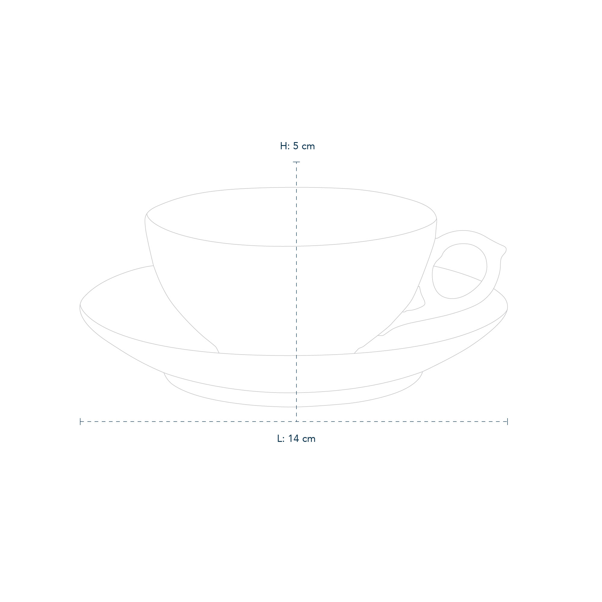 Princess line drawing cup and saucer